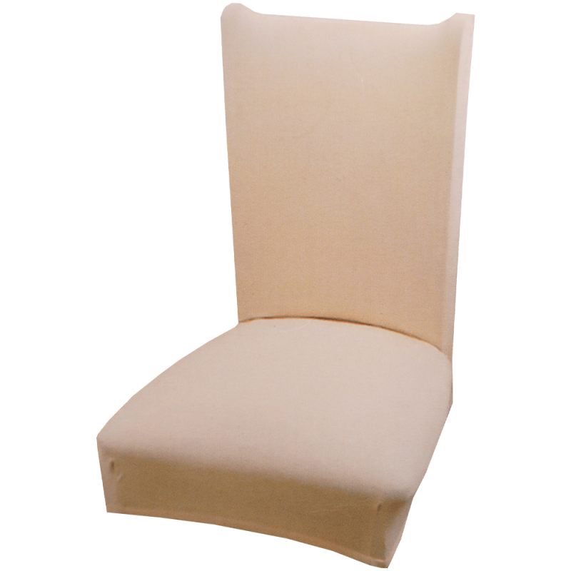 Set 6 huse pentru scaune, bej, din spandex, cu elastic, 90 x 35 cm
